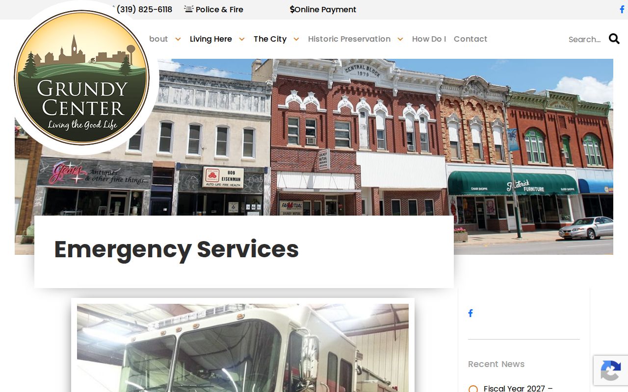 Grundy Center Police official arrest-record contact page