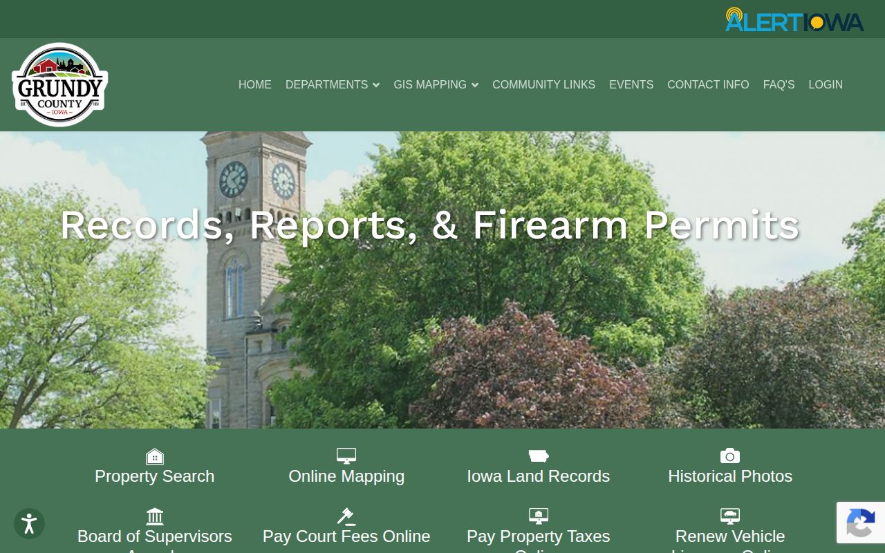 Grundy County sheriff booking record and mugshot request page