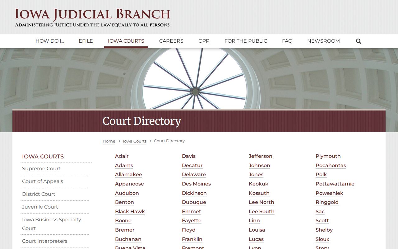 Iowa court directory for a Grundy County warrant check