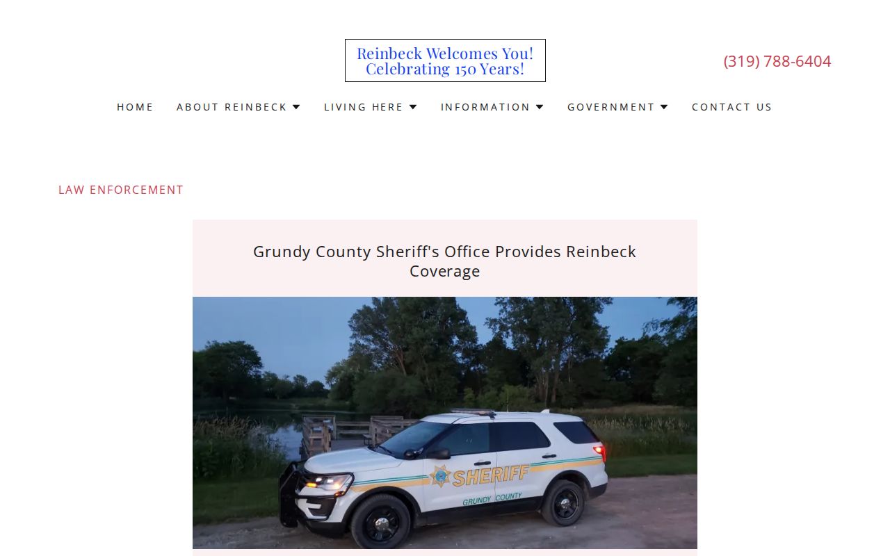 Reinbeck official sheriff contract arrest-record source
